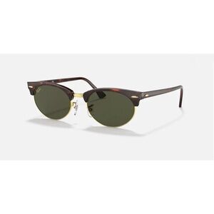 Ray-ban vintage club master oval green lens tortoise sunglasses